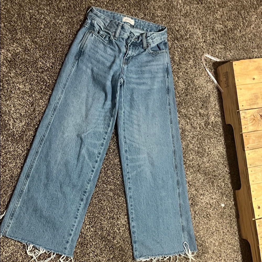 Women's Blue Low-Rise Wide-Leg Baggy Jeans
